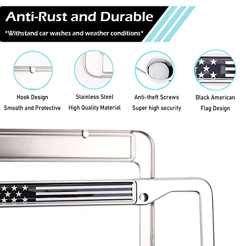 In God We Trust American Flag License Plate Frames - Chrome Stainless Steel Car Tag Frame License Plate Holder (2Pcs) #TOP3