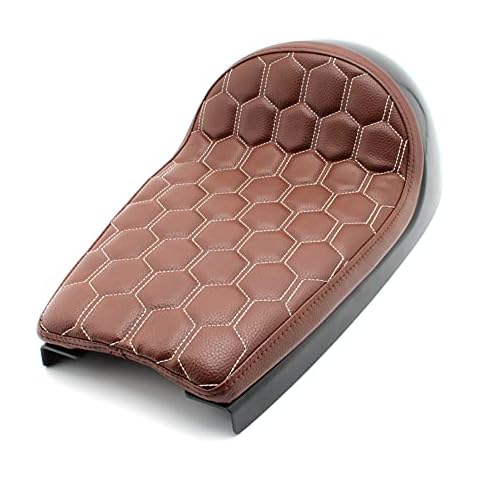 PU Leather Seat Retro Unpainted Seat Pan Base Vintage Cushion Scrambler Vintage Saddle Motorcycle Seat Universal for Cafe Racer Motorcycles (Brown) Cover