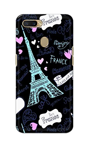 Image of PRINTFIDAA Lovers Famous Place Eiffel Tower in Paris Printed Designer Hard Back Case Cover for Oppo A7 / Oppo A5s / Oppo A12 / Oppo A11k / Oppo A12s / CPH1909 -(SF) MVN1003