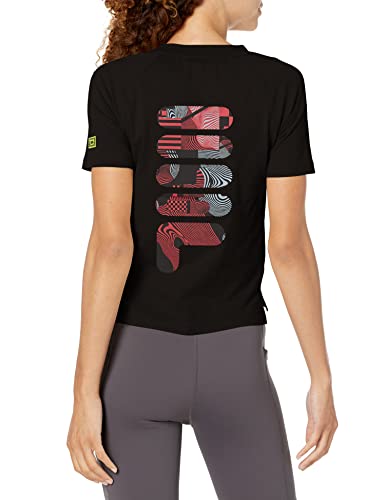 VR 46 Women's Cropped Row Vr46 Riders Academy T-Shirts, Black, M - Image 2