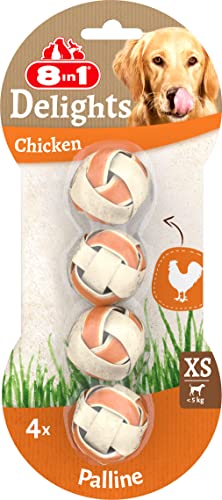 8in1 Delights S Masticabili per Cani al Gusto di Pollo a Forma di Polpette per Cani di Taglia Piccola