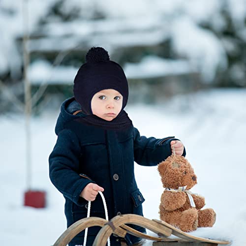 Hicdaw 6 peças de chapéus de inverno para bebês, luvas para aquecer o pescoço, chapéu de inverno inf