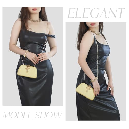 Image of Glitter Clutch Purses for Women Evening Handbags with Snake Closure for Party Prom Wedding