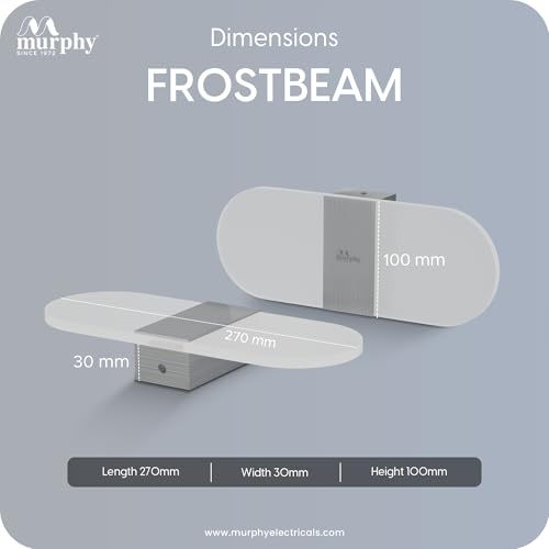 Image of Murphy Frost Beam Wall Light | Pack of 2 (2-Year Warranty) | Warm White Glow | Acrylic + Aluminium Oval Wall Highlighter |Premium Aluminium Finish