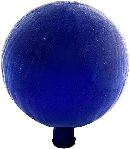 Oakestry Esfera de globo de 12 pulgadas con acabado agrietado de cristal azul elegante para decoración del hogar y adorno de patio