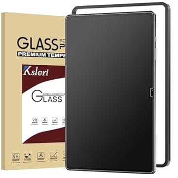 Ksleri Pacote com 2 protetores de tela de vidro fosco para Galaxy Tab S10 Ultra/S9 Ultra/S8 Ultra 37.1 cm (não é privacidade), vidro temperado antirreflexo com moldura de alinhamento