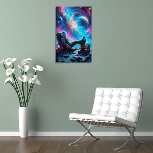 Poster astronaute serein 40x60cm : solution déco zen chambre à coucher - 5