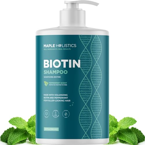 Image of Volumizing Biotin Shampoo for Thinning Hair - Invigorating Peppermint Shampoo for Fine Hair with Argan Coconut and Olive Oils - Vegan & Color Safe - Paraben Silicone & Sulfate Free (32 Fl Oz)
