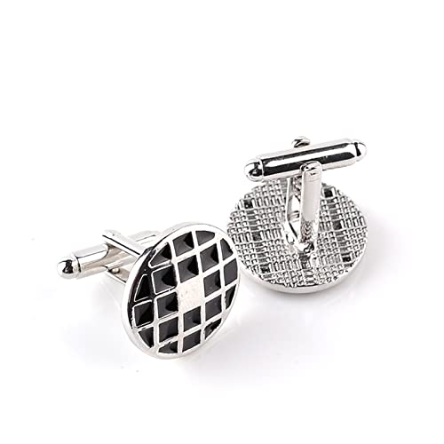 Mancuernillas para Hombre Forma Redonda Plata Personalizadas miniatura 4