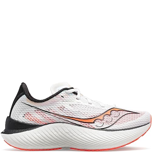 Saucony Women's Endorphin Pro 3 Running Shoe, White/Blck/Vizi, 5