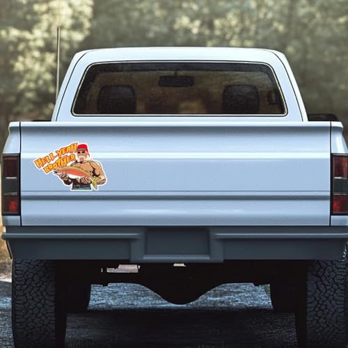 Image of Hell Yeah Brother Fishing Decals: Funny Car Stickers | 6 x 4 Inch Vinyl Decals for Window,Auto,SUV, Gift for Fishing Lover