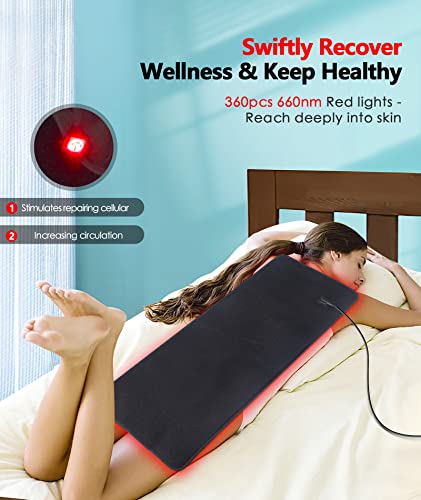 Astarexin Red Light Therapy Pad For Body, 180W Led Red & Infrared Light Device Mat With 660Nm & 850Nm Wavelengths For Waist Back Shoulder Muscle Pain Relief #TOP2