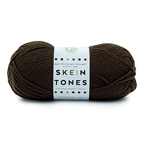 Lion Brand Yarn Basic Stitch Anti-Pilling Yarn for Crocheting, Knitting, and Crafts, Ebony, 1 Pack