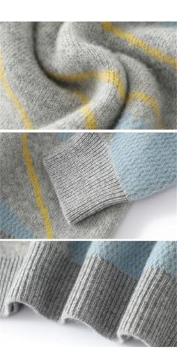 Men's Pullover Cashmere Sweater Men's Knitting Casual and Comfortable O-Neck Wool Long Sleeved Sweater Color Matching2