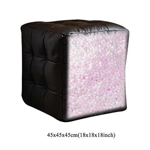 Pouf repose-pieds cube jaune en cuir : la solution gain de place