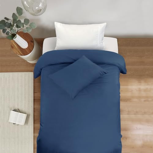 Image of Mejoroom Navy Twin Duvet Cover - Soft and Breathable Twin Bedding Sets with Zipper Closure, 2Pieces, 1 Duvet Cover (68x90) and 1 Pillow case(20x26)
