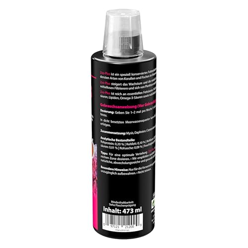 Plankton Fische Korallen 473 ml – konserviertes Futterplankton für Meerwasseraquarien – mit Mysis, Copepoden, Daphnien & Artemia-Nauplien – ARKA Zoo-Plus