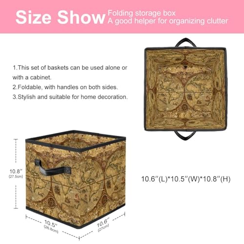 Boîte de rangement pliable style carte vintage rétro pour la maison - 3