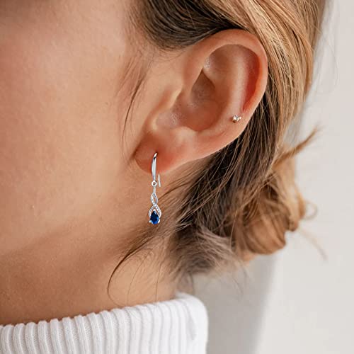 Dangle Earrings for Women, Sterling Silver January Birthstone Cubic Zirconia Drop Earrings Birthday Gifts for Her, with Gifts Box3