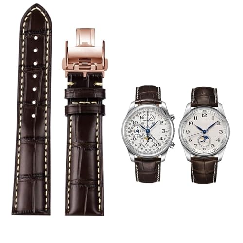 Bracelet montre cuir vachette 19mm 20mm 21mm boucle papillon L2.628