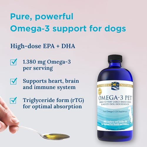Nordic Naturals Omega-3 Pet, Omega 3 Fish Oil for Dogs - Wild Anchovy and Sardine Oil for Large to Very Large Dog Breeds, 473ml, Soy Free, Gluten Free - Image 5