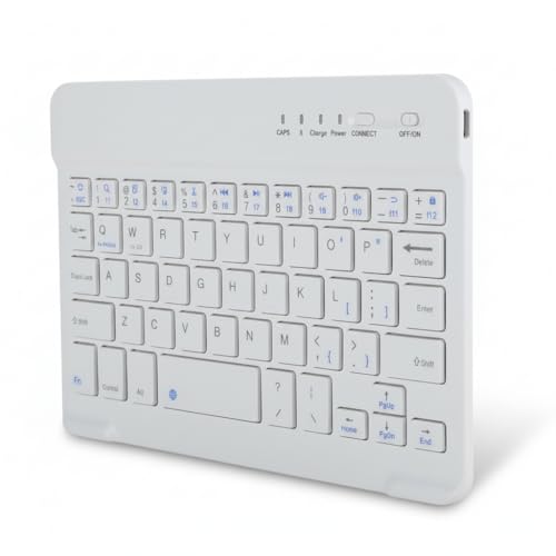 Oumij1 Bluetooth Keyboard - 7in BT Wireless Keyboard - with Scissors Feet Design - Ultra Slim Smooth Typing - Portable Mini Rechargable Keyboard - for Android/iOS/Windows
