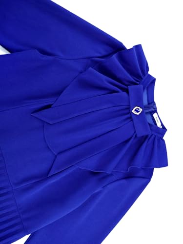 Image of AOMEI Casual Church Dresses for Women 2026 Summer Pleated Short Sleeve Round Neck Dragonfly Spring Maxi Dress