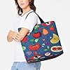 FekiLoot Shining Eyes Doodle Tote Bags for Women Shopping Bag Fashion Reusable Shoulder Bag Portable Casual Tote Handbag Multipurpose Large Grocery Bags for Work Travel Shopping #1