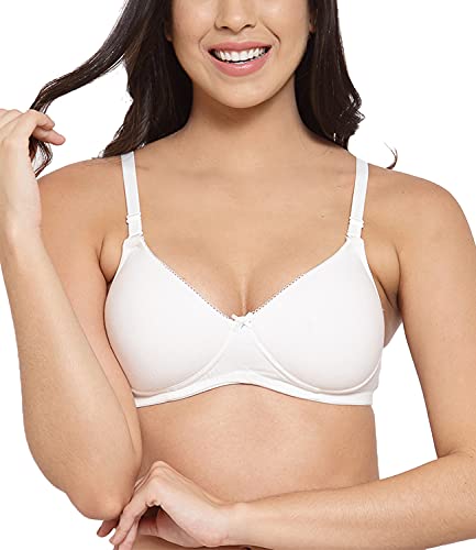 Image of Inner Sense Women's Soft Organic Cotton Bamboo Bra for Women I Comfortable, Padded, Wire Free, Smooth Straps, High Coverage Everyday Tshirt Bra for Women |
