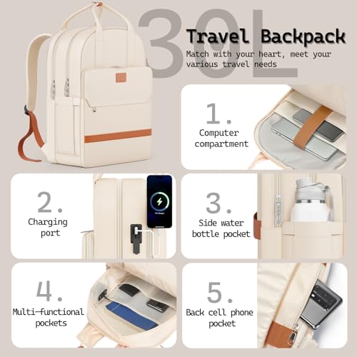 Image of Melalenia Suitcase Sets 6 Piece Hard Shell Carry on Luggage with Spinner Wheels and TSA Lock, Lightweight Travel Backpack for Women, Beige Brown