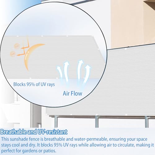 Housse de protection pour balcon pare-vent opaque avec cordes - 4
