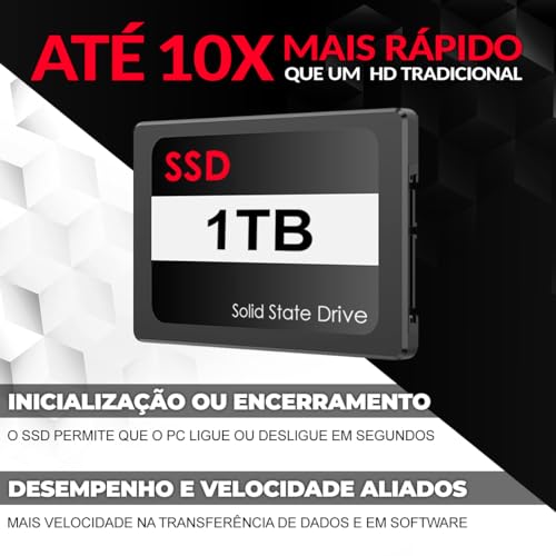 PC Gamer Completo Intel Core i7 16GB SSD 1TB Placa de Vídeo GT 730 2GB Monitor 23' com Kit Gamer - Fonte 400W Real Strong Tech glide