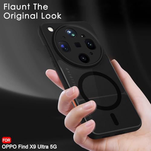 Image of TheGiftKart Hybrid Shockproof Back Cover Case for Oppo Find X9 Ultra 5G Compatible with MagSafe | Camera Protection Module | Hard Back Cover Case (PC & TPU, Translucent Smoke Matte Back, Black Sides)