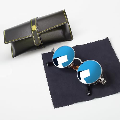 Image of Personalized Leather Goggle Cover | Custom Name | Unisex Faux Leather Eyewear Case with Button Closure | Travel-Friendly & Durable Sunglasses Holder for Men & Women
