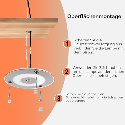 Obeaming 12V LED Deckenleuchte Wohnmobil, Dimmbar Panel Leuchte 120mm 4,5W 400LM Zwei Farbe (Warm Weiß/Blau) mit Touch Schalter Rund Aufbauleuchte für Boot Yacht Innenbeleuchtung, 2 Stück 3000K