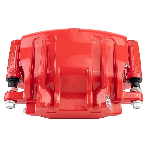 Image of TRQ Front Left Right Brake Caliper w /Bracket Performance Red Driver | For 2005-2011 Chrysler 300 2009-2011 Dodge Challenger 2006-2011 Charger 2005-2008 Magnum