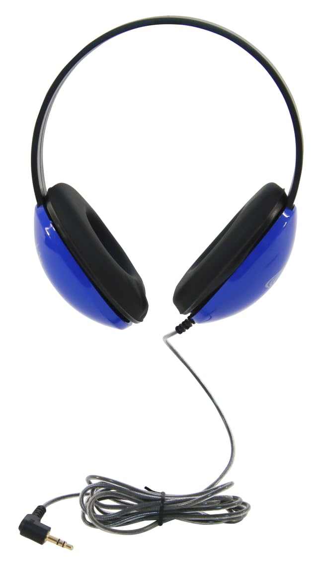 Califone 2800-BL CT Listening First Stereo Headphones; Blue, Comfortable Adjustable Headband, Specifically Sized for Young Students, Replaceable Leatherette Ear Cushions