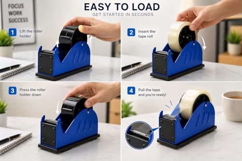 Image of QUTECH Tape Dispenser 2 Inch (50mm) Single Role for Packing Boxes Used at Warehouse and Table Desk