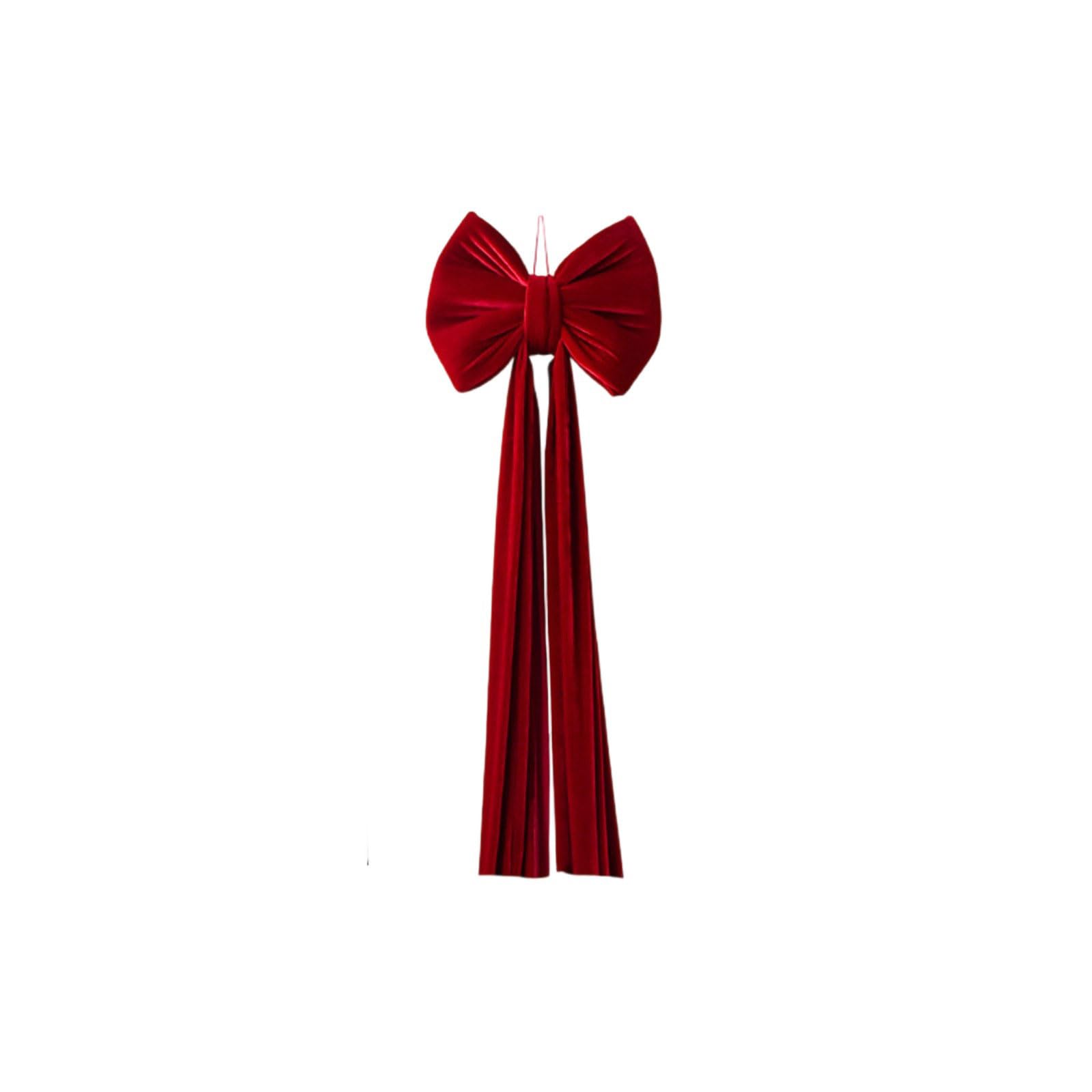1. Adorno de Navidad con lazo rojo grande para colgar en el árbol, hogar, fiesta, interior y exterior, adorno de lazo, decoración de árbol grande para festivales