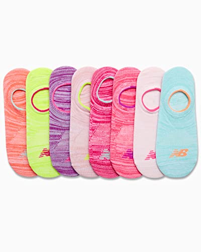 New Balance Girls' No Show Invisible Liner Socks (8 Pack), Size Medium, Assorted #TOP3