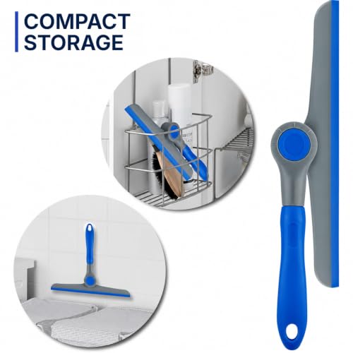Image of DSV Standard 10 inch Heavy Duty Blue, Grey Window Cleaning Squeegee, Handheld Squeegee for Glass Doors, Windows, Car Windshields & More