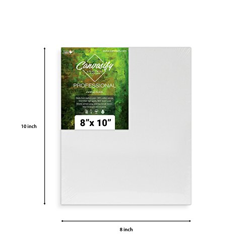 Image of Canvasify White Gesso Primed Canvas Board for Acrylic and Oil Colour Painting | Media for Artists and Students | 8 X 10 Inch Pack of 4