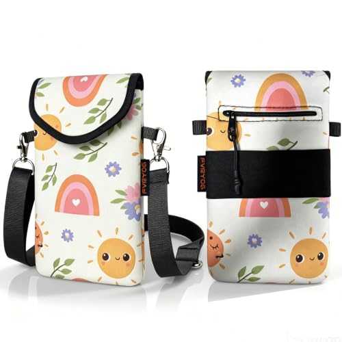 Image of Neoprene Phone Sleeve Pouch Case Bag for Men Women w /Crossbody Strap /Neck Lanyard for iPhone 17 /16 /15 /14 Pro Max, Samsung S25，Pixel 10