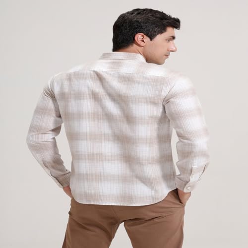 Image of BASICS Cotton-Linen Blended Men's Shirt | Slim Fit | Everyday Smart Casual Wear | Full Sleeve