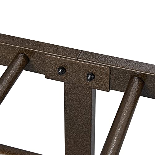 Yaheetech Classic Metal Platform Bed Frame Mattress Foundation with Victorian Style Iron-Art Headboard/Footboard/Under Bed Storage/No Box Spring Needed/King Size Bronze