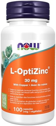 NOW Supplements, L-OptiZinc 30 mg with Copper, Highly Bioavailable Form, Immune Support*, 100 Veg Capsules
