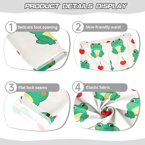 ALAZA Girls' Leggings Children's Yoga Pants Skinny Printed Dance Frog Cherry Comfortable 4T2