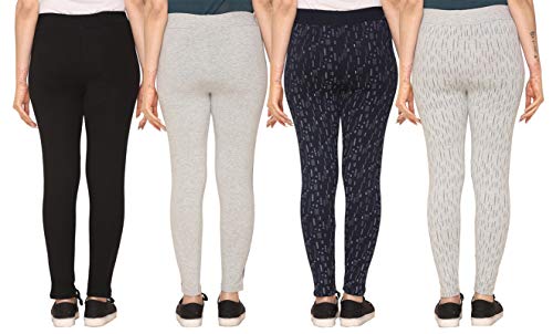 Image of SHAUN Women Free Size (Waist Size-26-34 inch) Stretchable Jegging (Length 37-39 inch Pack of 4)