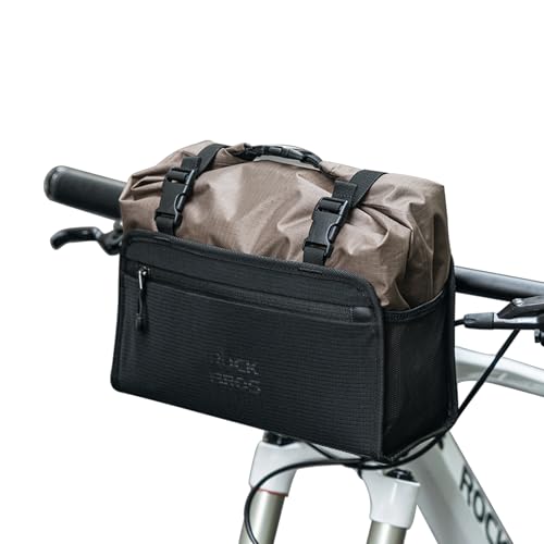 ROCKBROS(ロックブロス)自転車 フロントバッグ ヘッドチューブバッグ ミニベロ フロントバッグ ハードバッグ 容量調整可能 3.9-5.5L おしゃれ 防水バッグ 反射ロゴ 汚れにくい素材 収納 手持ち