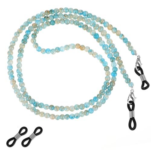 JJUNW Brillenkette für Damen und Herren - Bunte Perlen Anti-Rutsch Brillenband für Damen und Herren Sport und Sonnenbrillen
